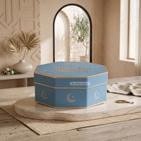 Caja de Regalo Octogonal Hecha a Mano para Eid Mubarak, Empaque Premium para Dulces Árabes con Logotipo Personalizado