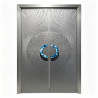 Porte d'entrée en aluminium sculpté style Art Moderne pour villa de luxe avec serrure anti-effraction CE pour extérieur de maison