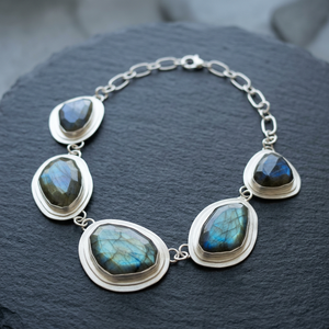 Link Chain Weddings Parties Engagements Anniversary Lovely Labradorite 925 Sterling <b>Silver</b> <b>Necklace</b> Natural Gemstone Statement - Product Image 2