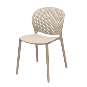 High Quality Home Furniture Modern Design China Factory Plastic Mesh Chair Dining Room PP Seat Plastic Dining Chairs