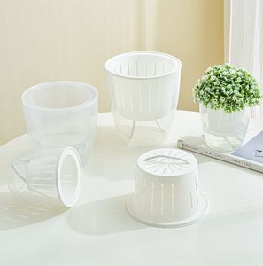 Nouveau rond Transparent en plastique auto-arrosage Pot de fleur hydroponique planteur conteneur pour la maison et le jardin stockage de l'eau - Product Image 4