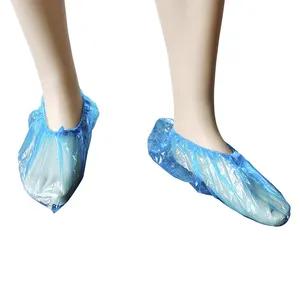 Couvre-chaussures en plastique jetable bleu, chaussures en polyéthylène imperméables personnalisées OEM, protecteurs de chaussures de sol propres et imperméables