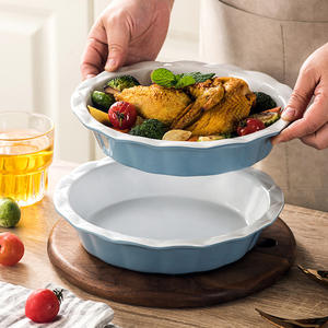 Plat à pâtisserie en céramique de style nordique, plat rond pour <span class=keywords><strong>tarte</strong></span> aux fleurs, <span class=keywords><strong>moule</strong></span> à gâteau, assiette à fruits, assiette à dîner - Product Image 1