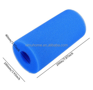 Filtro de Espuma de <span class=keywords><strong>Silicona</strong></span> Cilíndrico Hueco Azul para Limpieza de Tuberías de Piscinas, Tapón de Filtro - Product Image 1