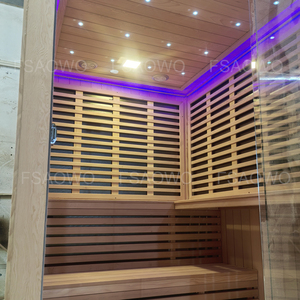 ซาวน่าขนาดใหญ่พร้อมโต๊ะรูปตัวยูเฮมล็อกรูปตัวยูเปลญวนห้องซาวน่าแบบม้วนได้แสงไฟดาวพร้อมบลูทูธจอใหญ่ - Product Image 5