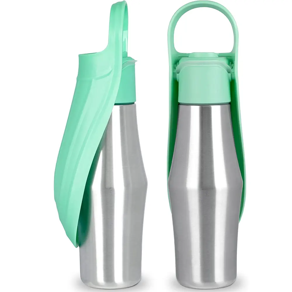 चौड़े मुंह वाली पुन: सील करने योग्य ढक्कन वाली 16 औंस पालतू बोतल, एकल दीवार वाली स्टेनलेस स्टील पालतू पीने की पानी की बोतल