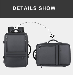 Sac à dos d'affaires pour ordinateur portable, étanche, avec port USB extensible personnalisé - Product Image 6