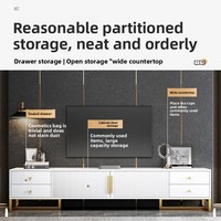 Meuble TV et Table Basse Yijiada Modernes et Luxueux avec Rangement, Meuble Mural Étroit pour Salon