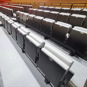 Siège de tribune télescopique robuste avec structure métallique, chaise de gradins rétractable avec coussin rembourré pour stade, gymnase, arène - Product Image 1