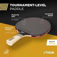 Raquette de tennis de table STIGA Carbon+ 5 étoiles, raquette de ping-pong professionnelle pour tournoi, caoutchouc approuvé ITTF