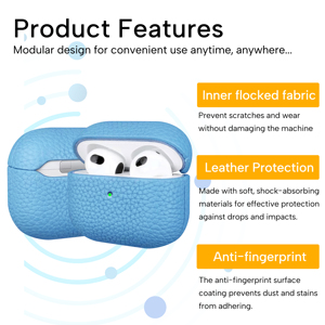 Étui de protection en cuir premium entièrement enveloppant pour écouteurs, personnalisable en gros, pour <span class=keywords><strong>AirPods</strong></span> Pro 2 / <span class=keywords><strong>AirPods</strong></span> Pro 3 - Product Image 4