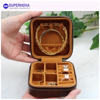Boîte à bijoux carrée SUPERNOVA multicolore tendance en cuir gravé au laser, supports vierges en similicuir pour conception personnalisée