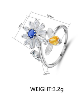 <span class=keywords><strong>Bague</strong></span> d'abeille en Zircon pour filles, anneau rotatif pour enfants, succion marguerite, amusant, pour l'anxiété - Product Image 4