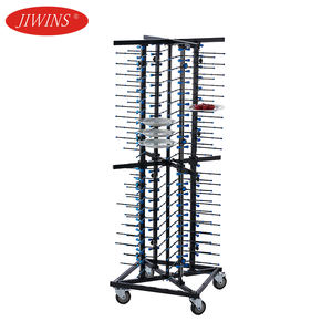 Jiwins होटल भोज स्टेनलेस स्टील की सेवा गाड़ी भोजन ट्रॉली मोबाइल प्लेट रैक गाड़ी के लिए 84 Pcs पकवान थाली - Product Image 3