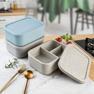 กล่องอาหารกลางวันเด็กปลอดสาร BPA รูปทรงสี่เหลี่ยมผืนผ้า กล่องเก็บอาหารแบบเบนโตะ - Product Image 2
