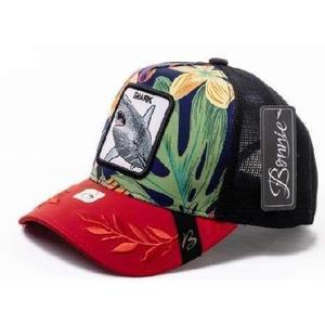 Gorra Trucker Bonie Ajustable de Malla de 6 Paneles, Diseño de Tiburón Bordado, Casual, para Verano y Playa, Unisex para Adultos - Product Image 1