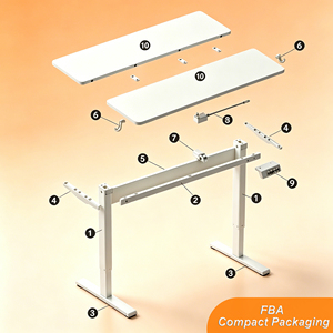 Multiple Sizes Electric Standing <strong>Desk</strong> Height Adjustable Sit Stand Office <strong>Desk</strong> with Side Extension &amp; <strong>Pull</strong> <strong>Out</strong> Keyboard Tray - Product Image 3