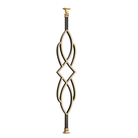 MEIXI Balustrade d'escalier moderne de luxe léger, en laiton et aluminium, durable, à montage au sol, avec lanterne sculptée et main courante de style lanterne