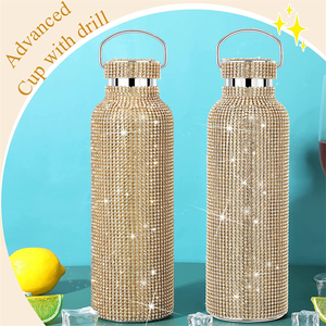 Cách điện 304 thép không gỉ Tumbler Rhinestone Bling chai nước với tính chất nhiệt - Product Image 6