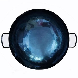 Grand wok rond en fer, non revêtu, antiadhésif, pour poêles à bois, diamètre 60 cm - Product Image 1