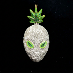 Colgante de Plata 925 con Cristal Alienígena y Microincrustaciones, Estilo Hiphop, Diamante Cultivado en Laboratorio, Unisex, para Uso Diario - Product Image 1