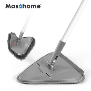 Masthome 2 In 1 Squeegee Folding Triangle 360 Mops Cleaning Floor Microfiber Coral Fleece Chenille Pad Flat Triangle Mop