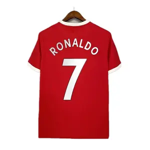 Jersey Sepak Bola Kualitas Thailand #7 Ronaldo, Jersey Merah, Pakaian Sepak Bola, Seragam Sepak Bola Anak-anak untuk Pria