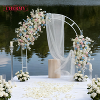 CM-TW020 Dalian Chermy Rose Violet Arrangement De Fleurs Décoration De Mariage Suspendu Fleur Toile De Fond