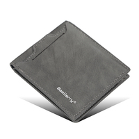 Baellerry Dompet Pendek Kulit Pu Pria, Dompet Pendek Kulit Multi Kartu Terbuka Horisontal