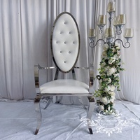 Chaises de mariage à grand bras argentées