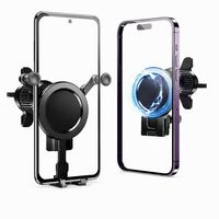 Support Téléphone Voiture Magnétique à Gravité pour Grille d'Aération, Rotation à 360 Degrés, Fixation Stable pour Navigation, Support Universel pour Auto, Vente en Gros