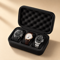 Étui de montre personnalisé OEM en EVA, 3 emplacements, boîte de rangement portable pour montres, étui rigide de voyage, organisateur de montres