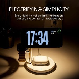 3 In 1 <b>Wireless</b> Charging Stand T12 Qi 2.2 Touch Button Adjustable <b>Lighting</b> Phone Desktop Holder Home Use - Product Image 4