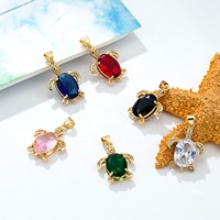 JML Tortue Pendentif Charme Amitié Animal Pendentif Plaqué Or Incrusté Zircon Cristal Laiton Durable Fournir Micro Insert
