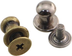 หมุดหัวกลมหนังแท้ Mdxing สีเงิน สีขาว สีทองอ่อน สีบรอนซ์โบราณ สีดำปืน โลหะผสมสังกะสี สำหรับตกแต่งกระเป๋าเดินทาง - Product Image 3