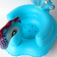 Chaise gonflable pour bébé en forme de paon de dessin animé, siège d'apprentissage pour nourrisson, siège de bain souple pour tout-petit, chaise de sol avec dossier en PVC