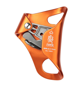 customized logo rock climbing 7075 aluminum chest ascender with foldable safety catch 4KN load-bearing chest ascender