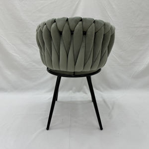 बुना हुआ फ्लैनेल मखमली कुर्सी इलेक्ट्रोप्लेटिंग सोने के पैर प्लेटेड स्प्रे हस्तनिर्मित बैकरेस्ट डिजाइनर अवकाश कुर्सी - Product Image 6