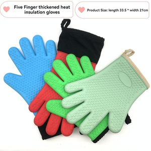 Chuyên nghiệp Chấm Silicone lò găng tay không thấm nước và chịu nhiệt găng tay nấu ăn - Product Image 4