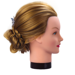 28in Synthetic Fiber Material Male Braided <strong>Updo</strong> Hair Salon Practice Head Model Silky Straight Wave Hand Tied <strong>Wig</strong> Cut Bleach - Product Image 6