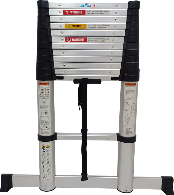 2022 latest Telescoping ladder Mingfeng Safety Extension Telescopic Ladders Step Ladder3.8m Aluminum safe close telescopic ladd