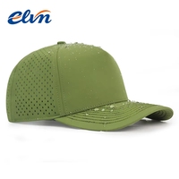 Gorra de béisbol hidroperforada con corte láser, impermeable, a la moda 2026, gorra de malla de 5 paneles personalizada, gorras trucker ajustables