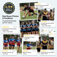 Seragam Rugby Kustom dengan Cetak Logo Gratis Kain Berkualitas Premium Jersey Rugby Tim Australia Pakaian Olahraga OEM Celana Rugby Bernapas