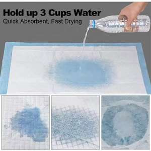 भारी ड्यूटी <span class=keywords><strong>100</strong></span> गिनने वाले कुत्ते और पिल्ला प्रशिक्षण पैड लीक-प्रूफ मूत्र के लिए सुपर मोटी फाइबर फ्लोर - Product Image 2