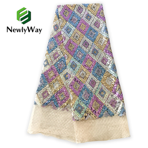 Nouveau Tissu de Dentelle Nigériane <span class=keywords><strong>2021</strong></span>, Dernière Collection de Tissu de Dentelle Africaine, Tissu de Dentelle Française Brodé de Paillettes pour Robe de Mariée - Product Image 1