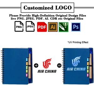 Custom Logo Spiral Notebook Multifunctional Sticky Notes Tabs With Pen <b>Notepad</b> Promo Office Business Gift Sticky Notes Book - Product Image 3