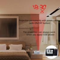Digital projektor Wecker Elektronischer Tisch Snooze Hintergrund beleuchtung Temperatur Luft feuchtigkeit Uhr Mit Zeit projektion Wecker