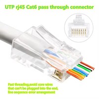 Lot de 10 connecteurs réseau RJ45 Cat6 couleur Cat5e plaqués or, module de câble Ethernet RJ45 facile à installer