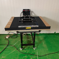 Mesin Press Panas Manual Bersertifikat Murah Ukuran Besar 80x100 Format Lebar Sublimasi Dengan Stand Beroda