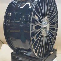 Nouvelles jantes en alliage d'aluminium forgé 6061 T6, design multi-rayons Hyper Black, pressées Geruida 12000T, certifiées TUV JWL S2-00050, 18-23, personnalisées